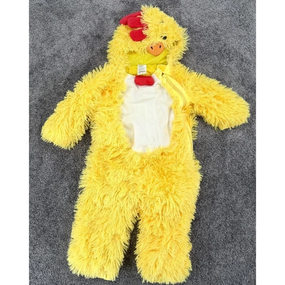NWOT Target Hyde & Eek Toddler Chicken Costume Plush Hooded Jumpsuit 18-24 M